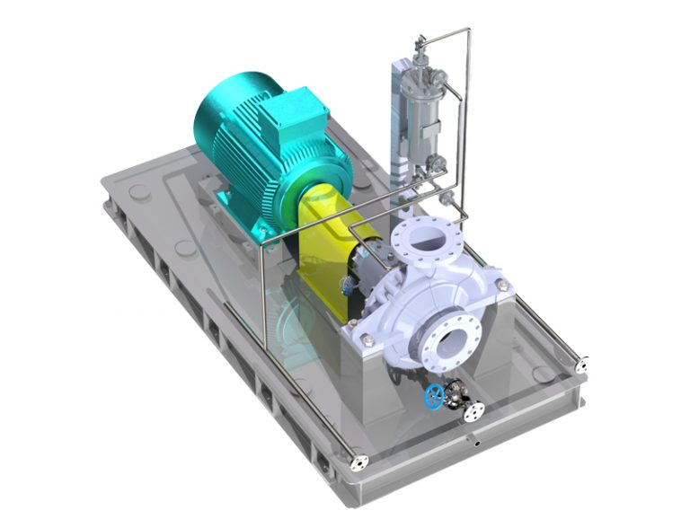 This single-stage cantilever pump features a horizontal, single-suction, radially split casing designed for extreme environments